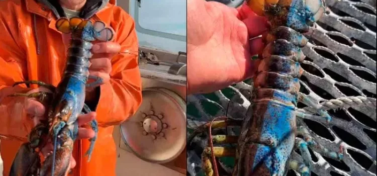Capturó langosta con dos sexos y dos colores Capturó langosta con dos sexos y dos colores