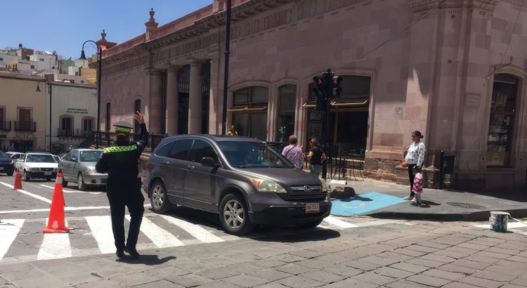 Realizan operativo vial en el centro histórico de Zacatecas