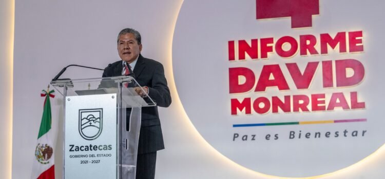 Rinde su cuarto informe David Monreal: Zacatecas avanza en seguridad, finanzas y obra pública
